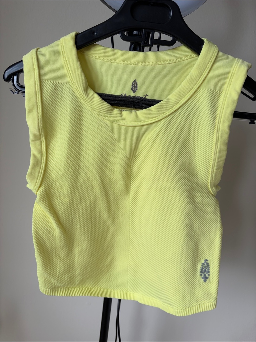FP Movement by Free People Neon Yellow Ribbed Cropped Tank